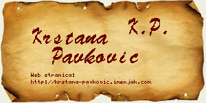 Krstana Pavković vizit kartica